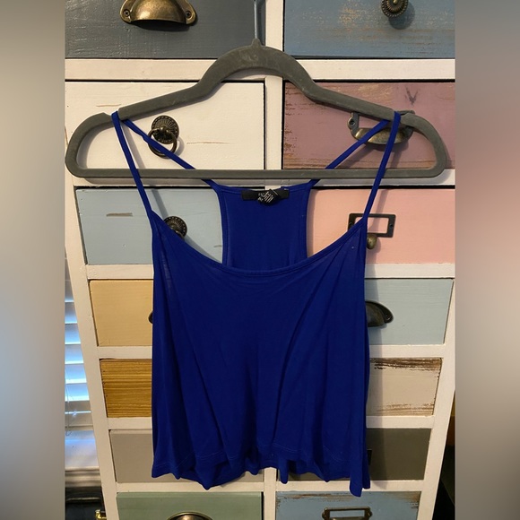 Forever 21 Royal Blue Flowy Crop Top - Picture 1 of 6